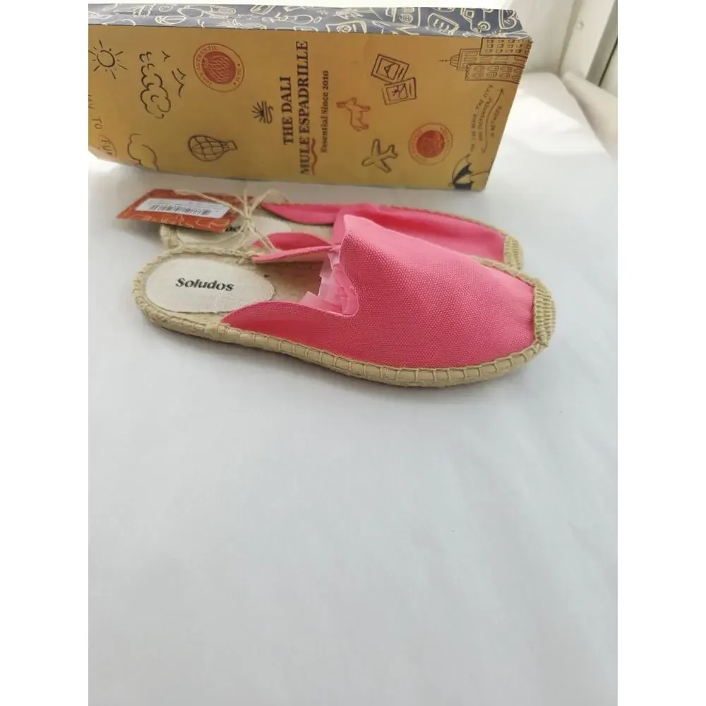 New! Soludos The Dali Mule Espadrille Womens 7/7.5 Bubblegum Pink Slip On